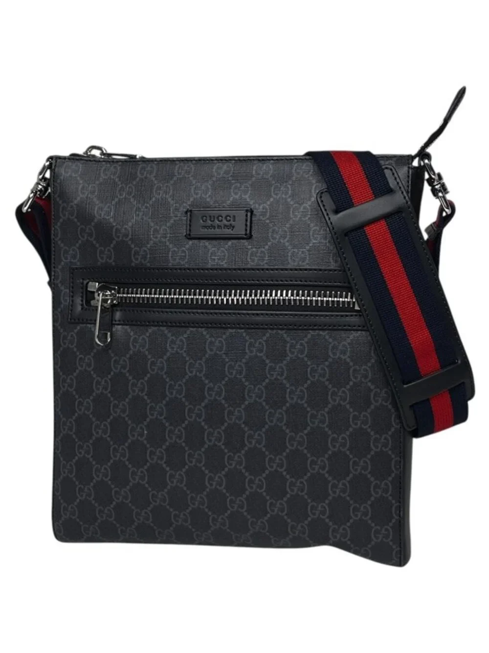 Gucci Shoulder Bag GG Supreme Sherry Line Web Coatingcanvas Black